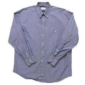 Canali Shirt Mens Size 42-16.5 Long Sleeve Dress Houndstooth Blue Made in Italy